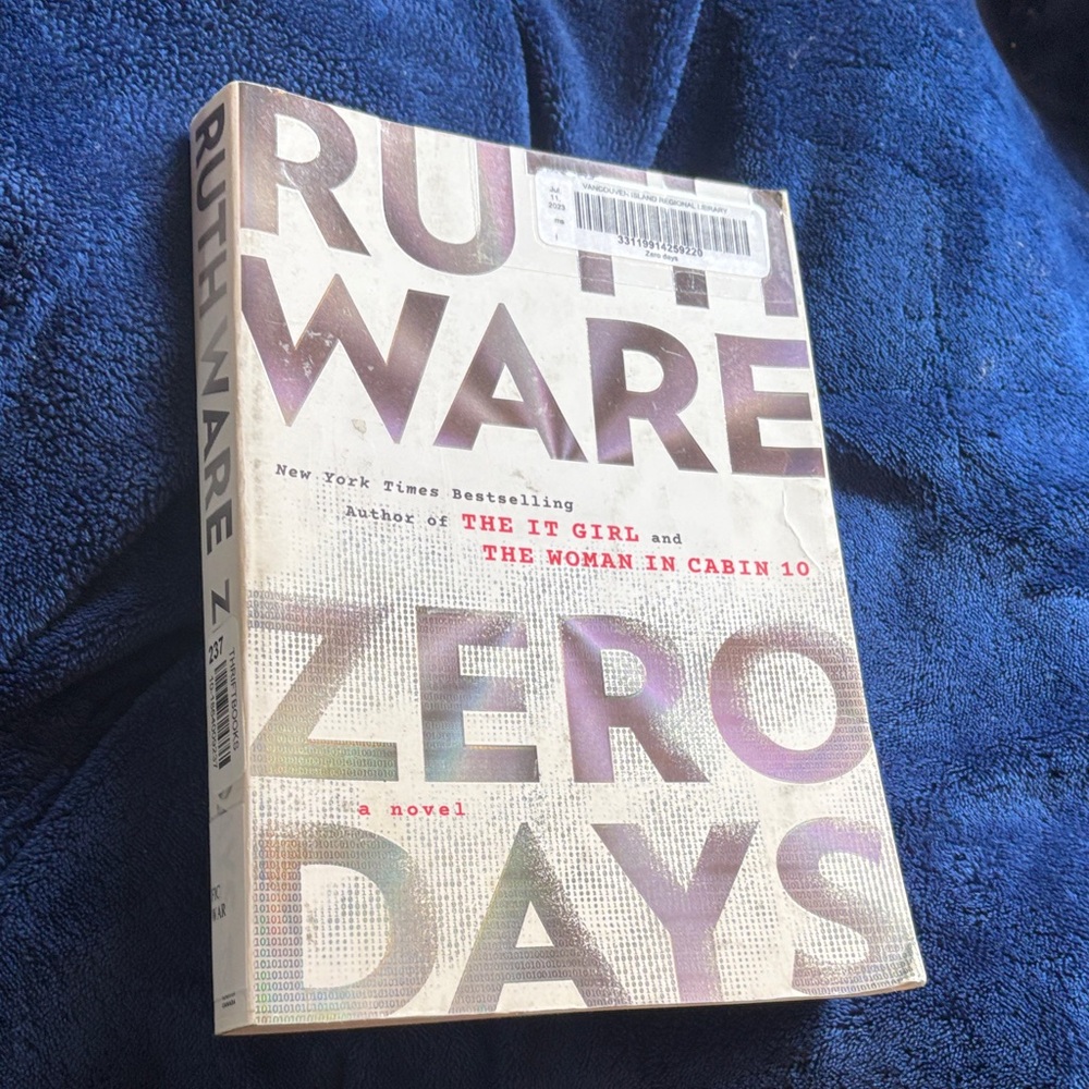 Ruth Ware 'Zero Days' Hardcover Book